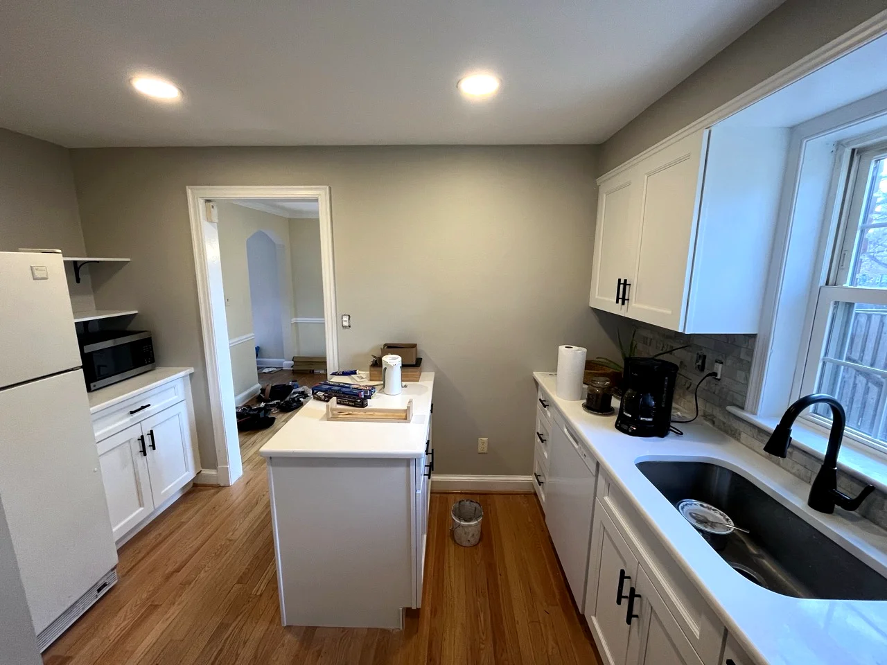 kitchen renovation with new backsplash and countertops